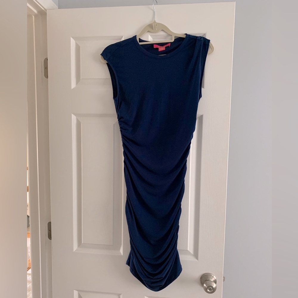 Blue sleeveless side, rushing dress size M